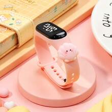 2026 New Ocean Series LED Touch Screen Electronic Watch With Cute Cartoon Pendant - Multiple Patterns, Soft & Skin-Friendly Sports Bracelet, Suitable For Christmas, Birthday, Daily Wear, School, Sports - Multicolor - View 9