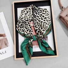 1 chiếc khăn choàng họa tiết da báo thương hiệu cao cấp, khăn quàng cổ lụa giả cho nữ, khăn nhỏ trang trí đa năng phong cách thường ngày, phù hợp cho váy, đi chơi thường ngày và thời trang, băng đô, khăn choàng bảo vệ khỏi gió và nắng ngoài trời - Nhiều màu - Xem 4