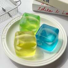 1 pieza Juguete antiestrés de cubo de hielo de maltosa de alta transparencia, juguete sensorial de descompresión cuadrado de alta calidad - Multicolor - Ver 5