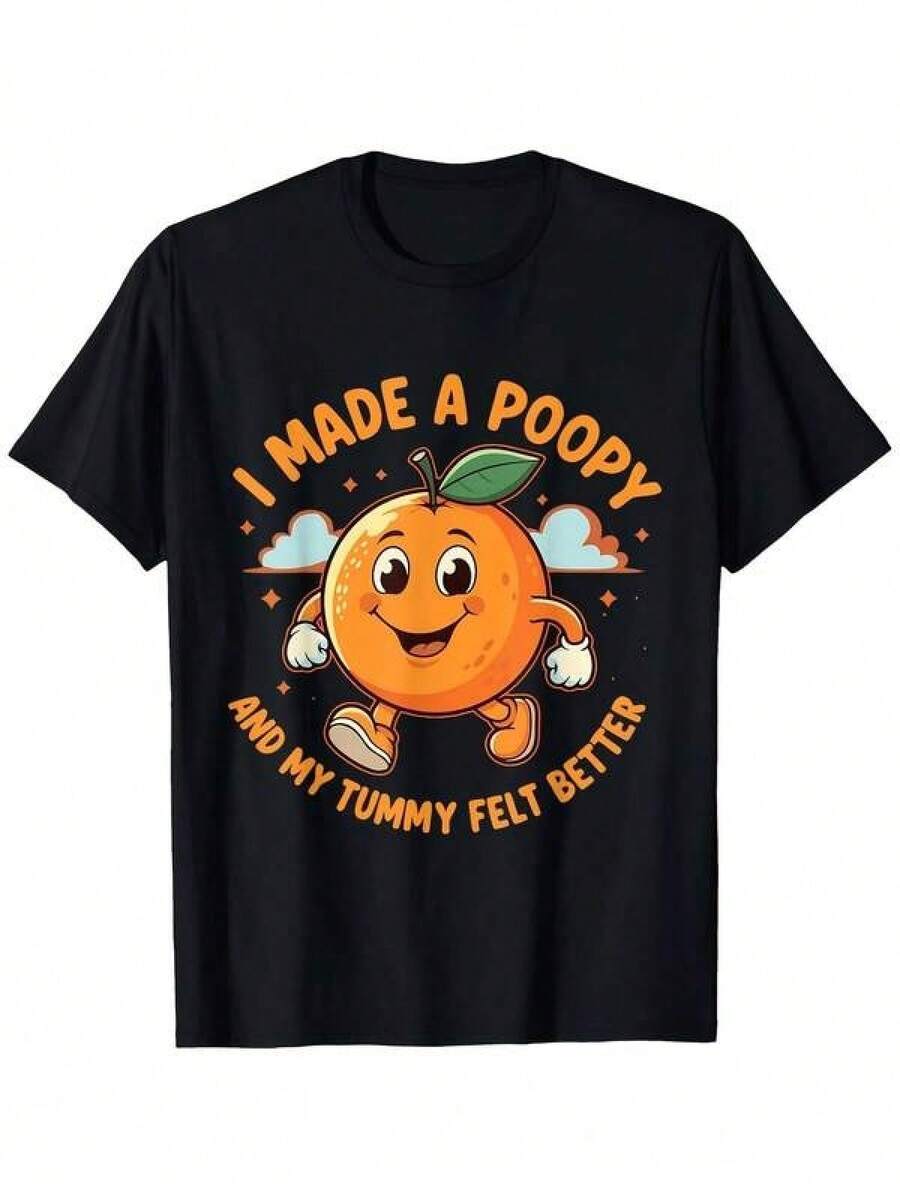 Funny Poop Joke T-Shirt With The Phrase "I Pooped And My Stomach Felt Better" And A Cute Crying Poop Design - Casual Short-Sleeve Crew Neck T-Shirt For Men, Women, And Teens - Humorous Toilet Paper Roll Graphic, Machine Washable, Perfect Gift For Adults And Teens (Birthday, Valentine's Day) - Funny Bathroom Humor Apparel - 黑色 - 查看 1
