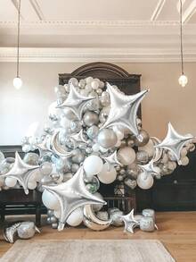 4-Pointed Silver Star Foil Balloons, 26 Inch & 10 Inch, Suitable For Wedding, Baby Shower, Birthday, New Year Party Decoration - Balloon - View 6