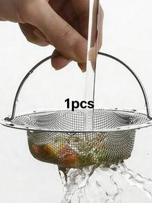 1pc Stainless Steel Sink Strainer With Handle, Rust-Proof Mesh Design, Suitable For Kitchen & Bathroom Sinks, Effectively Prevent Clogging, Ideal For Draining Fruits And Vegetables - Filter Screen With Handle - View 9