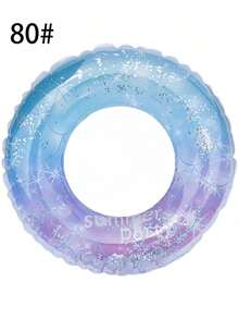 彩色亮片充氣游泳圈，雙款式泳池浮床，加厚 PVC 水上配件，適合 3 歲以上兒童與成人 - 彩色 - 查看 13