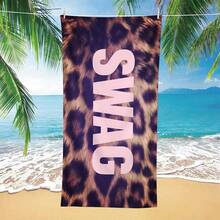 1 chiếc khăn tắm bãi biển họa tiết da báo SWAG thời trang - mềm mại & thoải mái, nhanh khô, nhẹ - in kỹ thuật số sống động, phù hợp cho các buổi dã ngoại, tiện lợi cho bãi biển, hồ bơi, du lịch, cắm trại, yoga, chất liệu thấm hút tốt - Nhiều màu - Xem 1