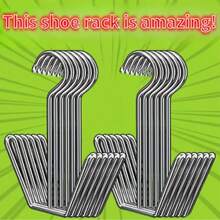 1/2/4/6/8/10pcs Stainless Steel Shoe Rack, Home Shoe Storage Rack, Outdoor Balcony Windproof Hanging Hook, Shoe Drying Rack, Home Stainless Steel Shoe Hanging Hook - 2/4 Pack, Metal Space-Saving Rack With Hooks - Multicolor - View 1