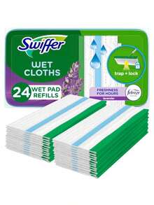 Sweeper Wet Mopping Pad Refills for Floor Mop with Febreze Lavender Vanilla and Comfort Scent 24 Count - Blanco - Ver 7