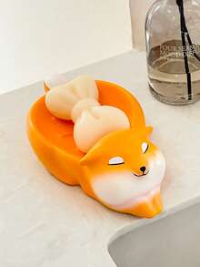 1 pieza Jabonera con forma de perro Corgi lindo con diseño de drenaje, estante de almacenamiento de baño creativo con forma de perro - Jabonera Corgi - Ver 8