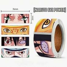 120PCS MINISO Anime Eye Power Sticker Roll Round Adhesive Labels Clear Print Smooth Surface Strong Stickiness Easy Peel For Scrapbooking Journaling DIY Craft Planner Decoration Laptop Phone Case Notebook Creative Use - Style 1 - View 2