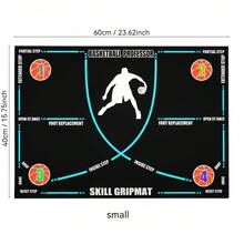 1pc Basketball Skill Grip Mat - Footwork Training Pad With Step Guidance, Anti-Slip For Dribbling & Shooting Drills,Basketball Footwork Training Mat - Marked Step Positions (Open Stance/Drop/Reset), Non-Slip Skill Practice Pad - Black - View 11