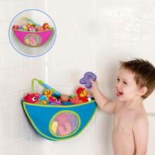 Nuevos juguetes de baño de animales bonitos para niños, almacenamiento ordenado para bebés, succión, baño, bañera, muñeca, bolsa colgante, cesta, bolsa de almacenamiento de malla, juguetes acuáticos - rosa 555 - Ver 1