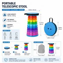 Foldable Portable Telescopic Stool, Adjustable Height, 200KG Load Capacity, Suitable For Camping, Hiking, Fishing, Picnic, Travel, Home Use - Multicolor - View 4