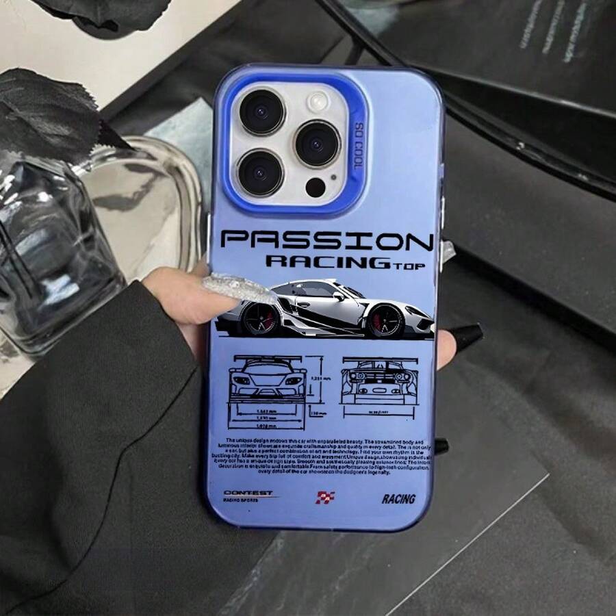 Coche deportivo Carcasa celular diseño elegante resistente a impactos y rasgos, adaptada para múltiples modelos como X,XR,XS Max y series 11/12/13/14/15/16/17 con todas sus variantes, celulares Galaxy gama A y S de diferentes generaciones, dispositivos Moto E y serie G, además de Poco y Redmi Note toda la línea, material cómodo ligero, protección completa para teléfono móvil ideal para uso personal y diario cotidiano - Azul - Ver 1