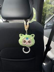 1pc Cute Cartoon Character Head Decor Car Seat Back Hook, Multifunctional Invisible Hanger For Car Seat Back, Car Interior Storage Hook, Car Decor & Storage Accessory - A - View 16