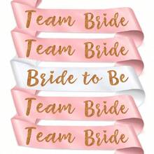 1 Set Of Champagne Pink Sashes With Rose Gold Glitter Lettering, A Unique Bridesmaid/Bridesmaid Belt For Bachelor/Bachelorette Parties, Bridal Parties, Weddings - Multicolor - View 13