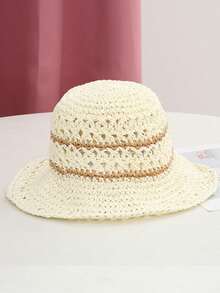 1pc Polyester Bohemian Straw Hat, Fashion New Brim Design, Breathable Outdoor Sun Protection Hat, Suitable For Daily Outdoor Use - Multicolor - View 13