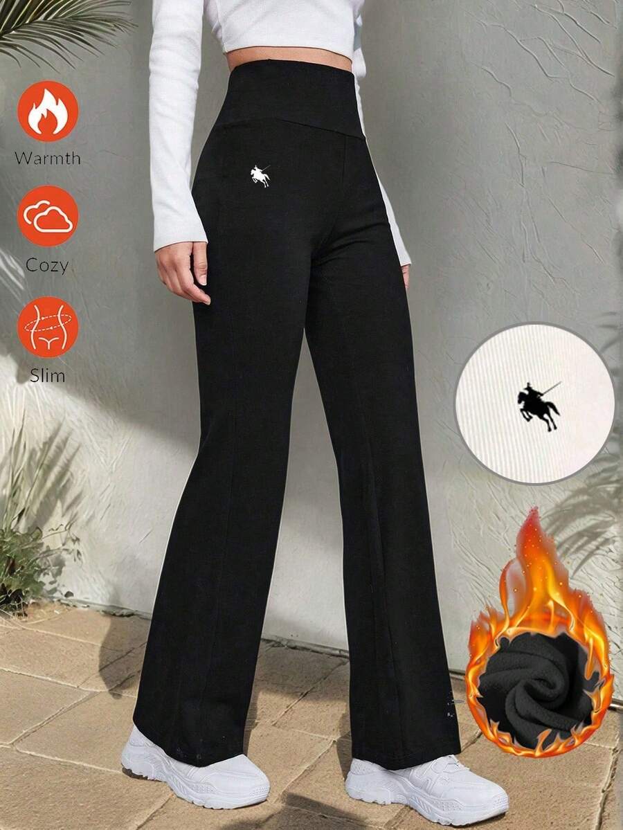 Pantalones acampanados de cintura ancha - Negro 3 - Ver 1