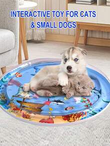 1pc Thick Pet Sensing Water Mat, Cat Sensing Water Play Mat, Cat Cooling Mat, Cat/Dog Water Sensing Mat, Comfortable Inflatable Lying Water Play Mat - Multicolor - View 4