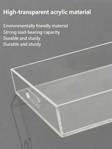 1pc Transparent Acrylic Tray, Modern Minimalist Desktop Organizer, Light Luxury Style, Suitable For Perfume, Skincare, Bathroom Countertop, Coffee Table And Kitchen Storage, Multi-Functional Home Decor Tray - Transparent - View 6