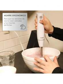 RCA Batidora de Inmersión RC-1204 con Cuchillas de Acero Inoxidable Velocidad Variable Función Turbo Diseño Ergonómico Accesorios para Picar y Batir Ideal para Cocinas Elegantes Color Blanco. - BlancoGris - Ver 4
