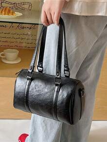 Bolso de Boston, Bolso de hombro, Bolso tipo almohada - Negro - Ver 2