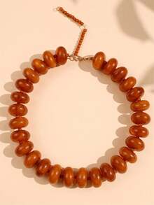 Women Beaded Necklaces Bohemian Dopamine Resin Beaded Necklace, Chunky Bead Turquoise Jewelry, Luxury Necklaces For Women, Stylish Collares Ideal For Daily Wear & Summer Vacation - 多色-1 - 查看 16