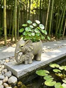 Cute Elephant Figurine Home Decor, Lucky Elephant And Baby Elephant Statue, Suitable For Placing On Shelves, Perfect Gift For Elephant Lovers, Suitable For Living Room, Bedroom, Office Decoration... - A - View 3