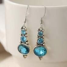 Reife Stil Distressed Silber Ohrhaken Ohrringe, elegante gestufte Linien mit dezentem Luxus, einfach und nicht übertrieben, geeignet für Pendeln und Dating, mit einer reifen und sanften Ausstrahlung. - Silber - Übersicht 8
