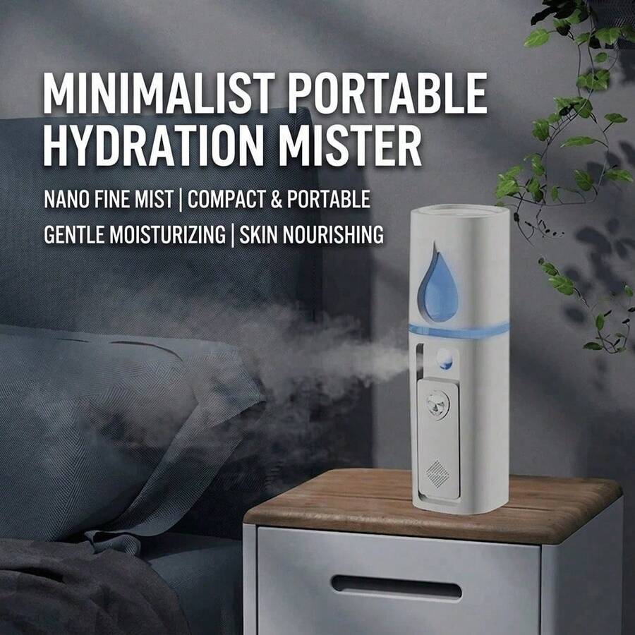 Portable Nano Facial Mist, Mini Facial Steamer With A 20ml Visible Water Tank And Ambient Light. Can Be Used For Eyelash Extensions, Pore Cleansing, Spa-Like Moisturizing, And USB Rechargeable Mini Beauty Device - Cool And Refreshing In Summer. - 彩色 - 查看 1