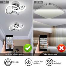 Hallway Light Acrylic Modern LED Ceiling Light Fixtures Cool White Close To Ceiling Lights For Bedroom Bathroom Kitchen Balcony Corridor Stair Aisle Curved Creative Design Celing Lamp - Clover-silver - View 8