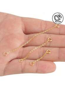 3pcs/Set Stainless Steel Spring Clasp Necklace Extender Chain, Suitable For Making Bracelets, Anklets, Etc., Ideal Choice For Jewelry Making (Gold/Silver) - 3pcs Spring Buckle Simple Style - View 2