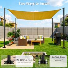 RCUICA Heavy Duty Shade Sail Poles Awning, Gazebo & Canopy Stand Shed Bracket(Sunshade Sails Are Not Included),2 Pack – 12FT Metal Sun Shade Post With Spiral Anchor, Rustproof Outdoor Canopy Stand For Patio, Backyard, Garden, Deck, Pool, Camping, BBQ, Wedding - Black - View 7