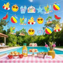 Tropical Summer Bulletin Board Decorations Paper Cutouts, Multiple Colors And Shapes, Suitable For Beach Theme Decor, Classroom, Pool Party, Summer Decorations - Style 1 - View 5