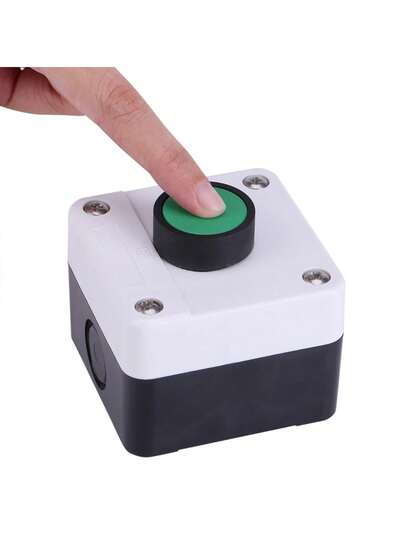 Interruptor de botón verde resistente a la intemperie, caja de control de un botón para abrir puerta