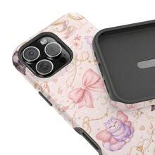 24h Shipping From DE Apple 17 16 15 Pro Max PlusKawaii Bow & Teacup Pattern Phone Case |   Magnetic Impact-Resistant CaseSamsung 23 24 25 26 - 1 Piece Of Picture Color - View 3