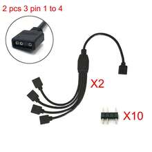 5-24V 3-Pin 4-Pin RGB LED Strip Connector 1-To-1 2 3 4 5 Splitter Extension Cable Compatible With Computer Fan Motherboard AURA RGB LED Strip - 30cm/11.8in - View 20