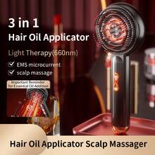 ICEWLESS Rechargeable Scalp Massage Comb With Essential Oil Applicator, Ergonomically Designed, Upgraded Three In One Hair Oil Applicator, Portable Cordless Electric Scalp Massager, Suitable For Adults, Rechargeable For Adult Hair Care, Home And Travel Use - Multicolor - View 4
