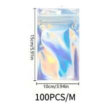 100pcs/30pcs/10pcs/1pc Laser Holographic Resealable OPP Bags, Jewelry Retail Pouches, Gift Packaging Bags, Christmas - Multicolor - View 19
