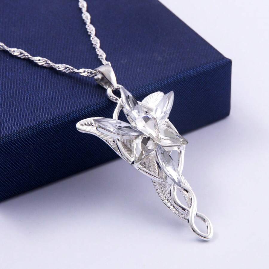 Evening Star Resin Necklace, Elf Princess Pendant Necklace - Silver - View 1