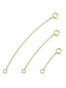 3pcs/Set Stainless Steel Spring Clasp Necklace Extender Chain, Suitable For Making Bracelets, Anklets, Etc., Ideal Choice For Jewelry Making (Gold/Silver) - 3pcs Spring Buckle Simple Style - View 10
