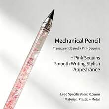 10pcs Crown Quicksand Eternal Pencils, No Sharpening Required Replaceable Nib Eternal Pencils, Cute Japanese Style Stationery, Suitable For Students Writing And Drawing - Sets - View 2