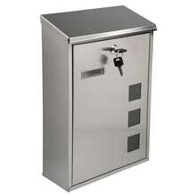 Crystals Wall Mounted Lockable Letter Post Box Stainless Steel Mailbox With Newspaper Holder - Mailbox - View 1