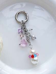 1 pieza Accesorio de bolso, llavero, accesorio de bolso con forma de corazón de muñeco de nieve minimalista y lindo - Multicolor - Ver 3