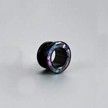 1PC Rainbow Flash Round Shell Ear Plug Tunnel Plated Black Stainless Steel Round Hollow Pulley Expansion Ear Gauge Stretcher Piercing Jewelry 6-25mm Punk In Daily Life - 1 Shell-shaped Pulley Ear Amplifier - View 14