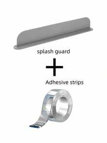 Silicone Kitchen Sink Splash Guard, Grey, Waterproof & Heat Resistant, Prevents Water Splashes, Easy To Install & Clean, Ideal For Kitchen Sinks, Countertops, And Washing Areas, Home Kitchen Essential - Silicone Splash Guard - View 11