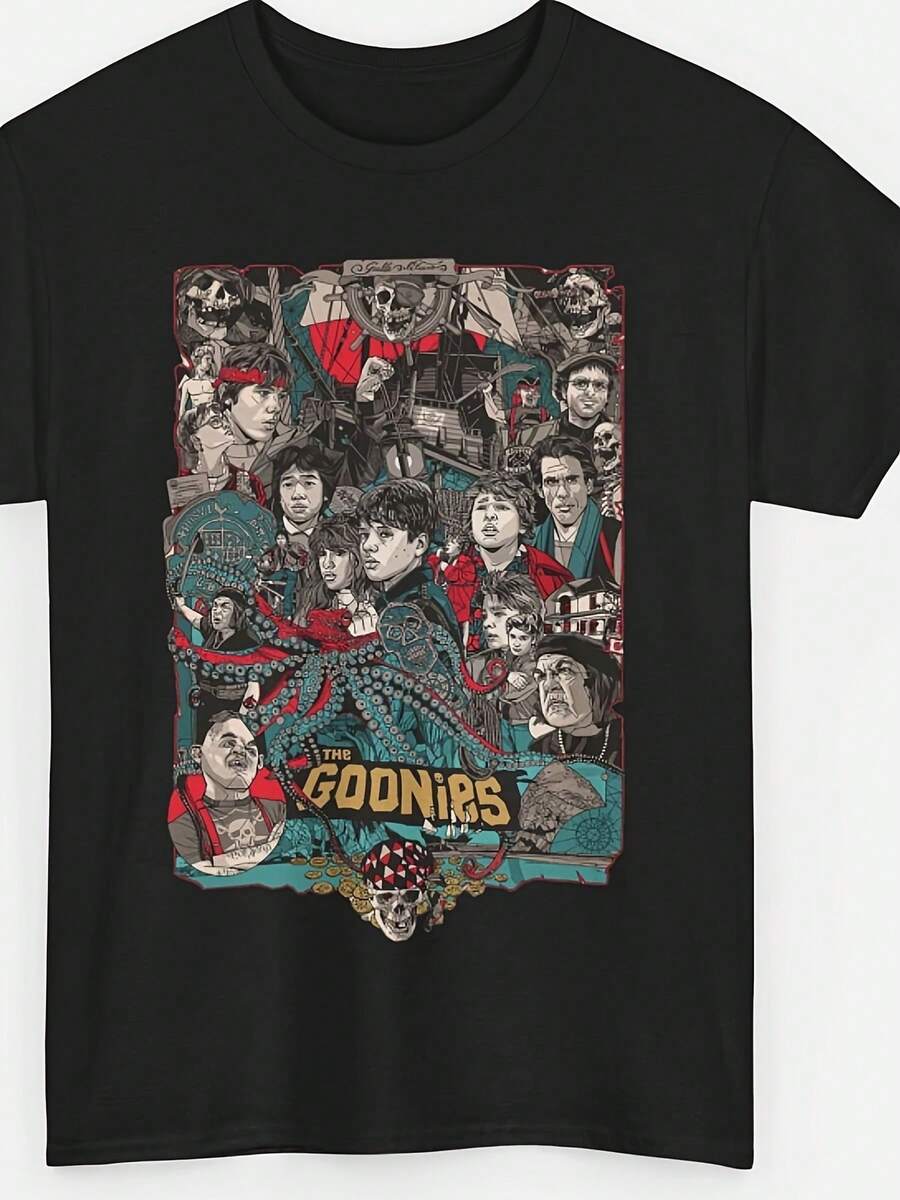 T-shirt Y2K da uomo, taglio ampio, con stampa di motivi accattivanti ispirati a "I Sette Tesori", 230GSM, tessuto pesante - include personaggi come pirati, teschi e scienziati - maglietta a maniche corte con scollo rotondo, resistente e casual, modello base per l'estate, taglie forti, ideale per la famiglia, con motivi esclusivi per la Festa del Papa, il Giorno dell'Indipendenza e la Dichiarazione di Indipendenza, una T-shirt alla moda per uomo/donna, perfetta per l'estate. - nero - Visualizzare 1