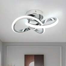 Hallway Light Acrylic Modern LED Ceiling Light Fixtures Cool White Close To Ceiling Lights For Bedroom Bathroom Kitchen Balcony Corridor Stair Aisle Curved Creative Design Celing Lamp - Clover-silver - View 4