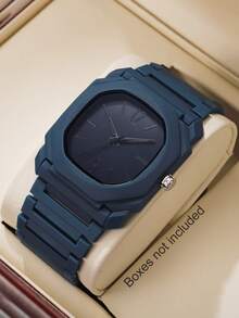 Men's Watch, Electronic Movement With Pointer Display, Detachable Strap, Octagonal Arabic Numeral Dial, Men's Quartz Watch, Suitable For Daily Wear, Back To School Season, Accurate Timekeeping, Birthday Gift, Also An Ideal Choice For Yourself Or Friends - Blue - View 12