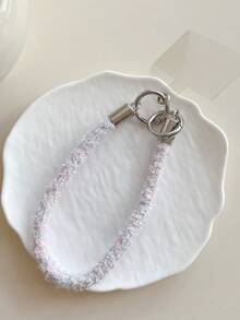 1pc High-Quality Coral Fleece Colorful Wrist Phone Lanyard, Short Fuzzy Winter Phone Anti-Lost Strap - Multicolor - View 11