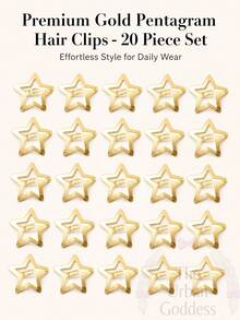 Multi-Piece Small Gold Star Hair Clips Available In 100/50/20/10 Pieces Hair Accessory Set For Women And Girls - B - View 10