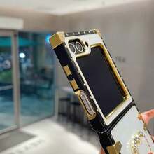 1件全包覆式一體式夏季新款愛心可折疊手機殼,奢華亮片手機殼,附指環支架,適用於 Z Flip3/Z Flip4/Z Flip5/Z Flip6/Z,POCKET 2 - 白色 - 查看 5